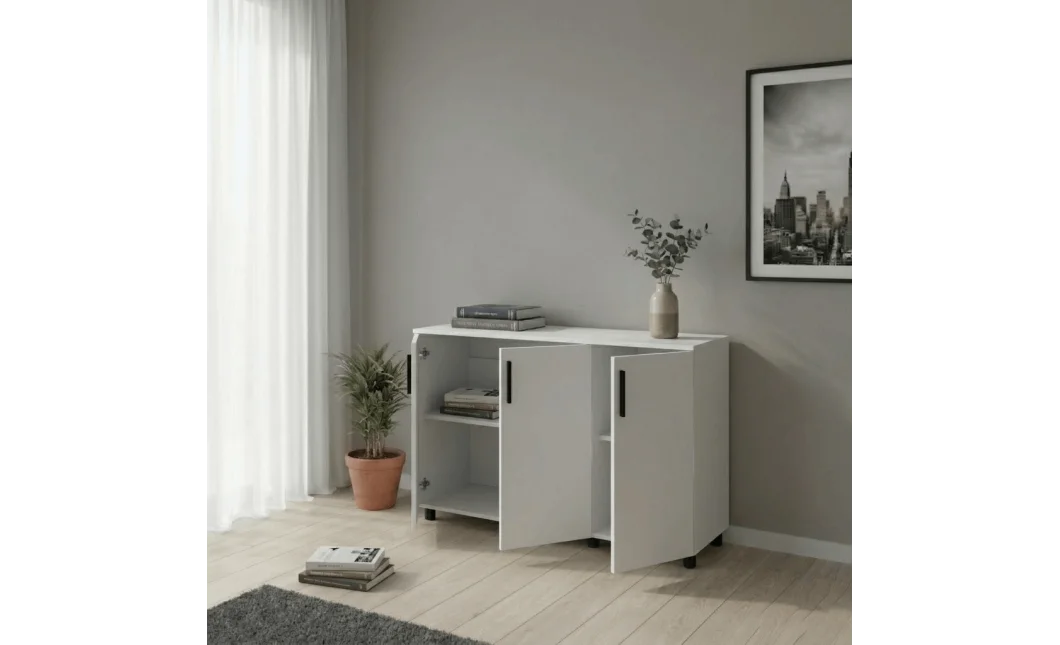 Komoda Doros Thorn Bílá 3 DTD 135×51,6×80 (41510169)