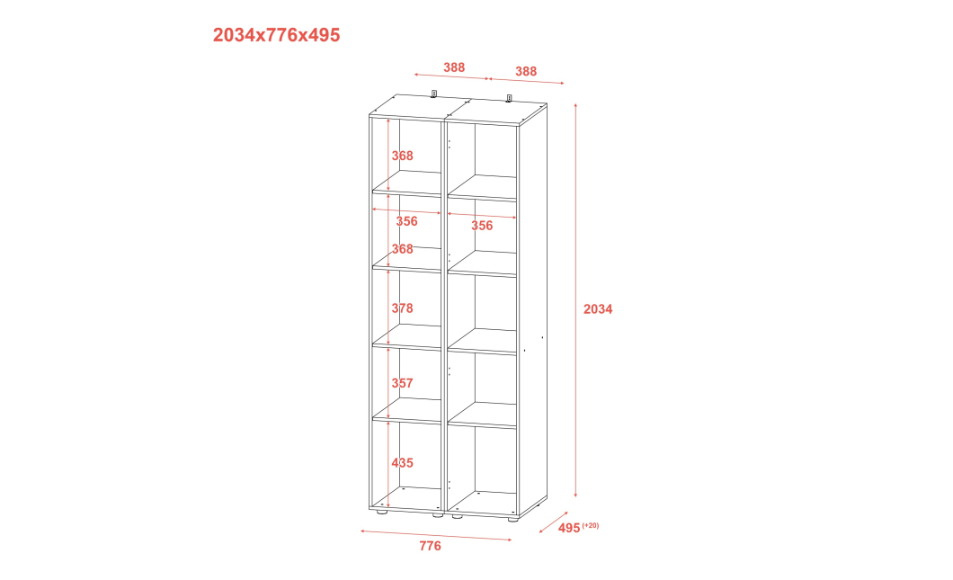 Set Doros Gelar Dub Sonoma 2 zrcadla 78 × 49,5 × 203,4 (42002165)
