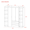 Set Doros Gelar se 2 regálů Grafit 3 dveře 192,6×49,5×203,4 (42005060)
