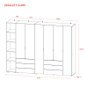 Set Doros Gelar s regálem Dub Sonoma 2+4 dveře 270,7×49,5×203,4 (42005051)