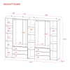 Set Doros Gelar s regálem Dub Sonoma 2+4 dveře 270,7×49,5×203,4 (42005051)