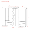 Set Doros Gelar s regálem Grafit 3+3 dveře 270,6×49,5×203,4 (42005061)