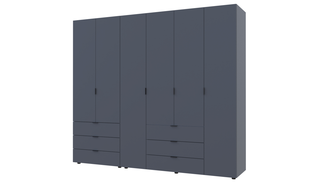 Šatní skříň na oblečení Doros Gelar set Grafit 2+4 dveře 232,5×49,5×203,4 (42002133)