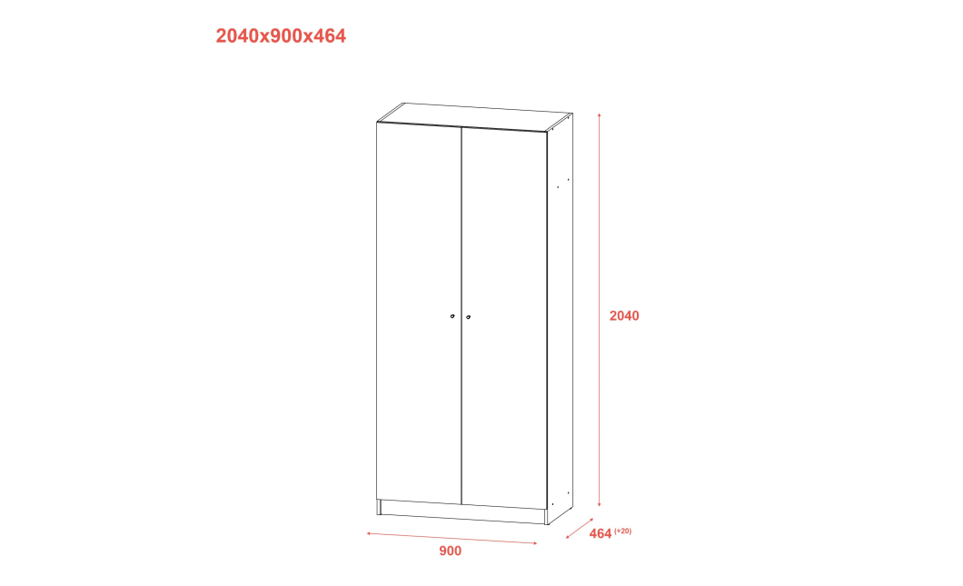 Šatní skříň Promo Antracit 2 dveře 90x48x204 (44900523)
