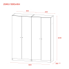 Skříň na oblečení Doros Promo Kašmír 2+2 dveře 180×48×204 (80737672)