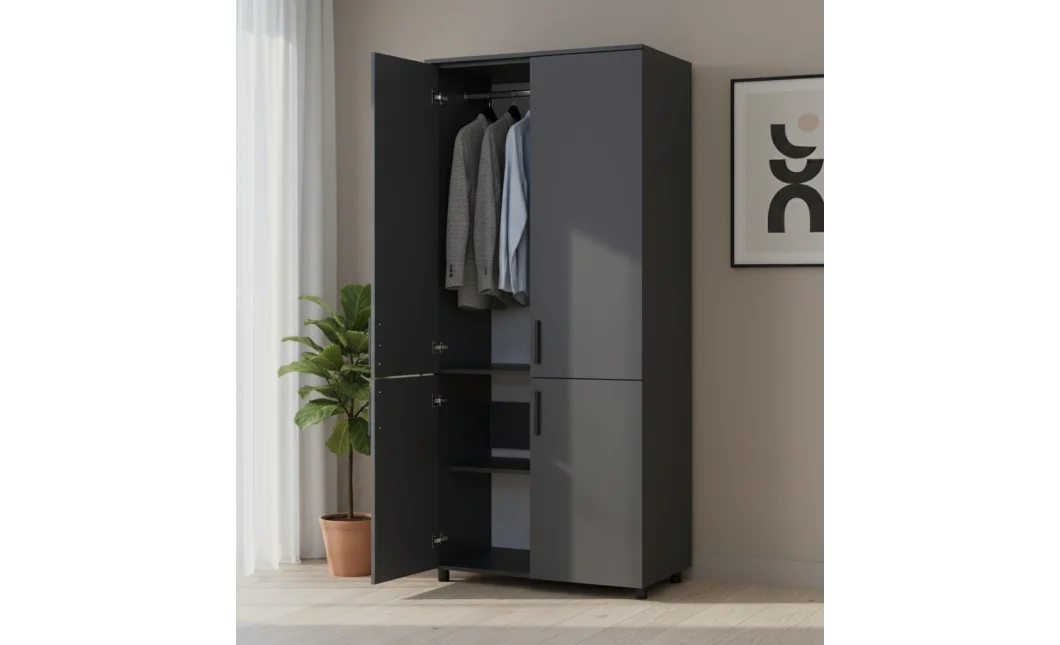 Skříň na oblečení Doros Thorn Antracit 2 DTD tyč 90х51.6х200 (44900443)