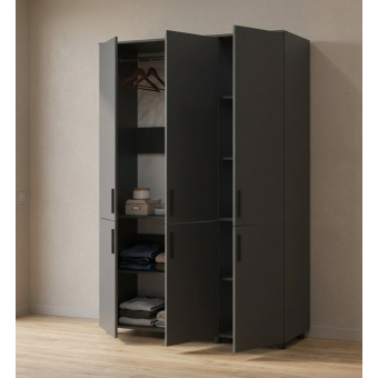Skříň na oblečení Doros Thorn Antracit 3 DTD tyč 135х51.6х200 (44900491)