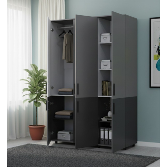Skříň na oblečení Doros Thorn Antracit/Šedá 3 DTD tyč 135х51.6х200 (44900519)