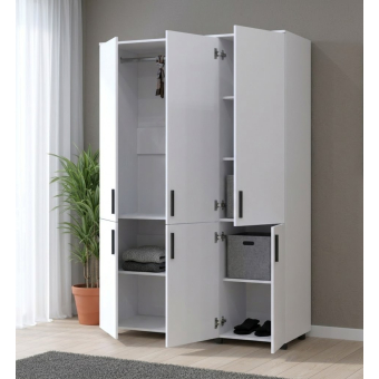 Skříň na oblečení Doros Thorn Bílá 3 DTD tyč 135x51.6x200 (44900483)