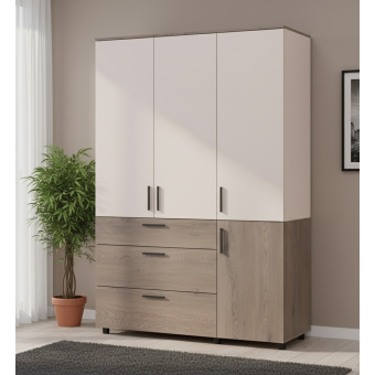 Skříň na oblečení Doros Thorn Cremona Cannolo/Kašmír 3 DTD/3Š police 135х51.6х200 (44900502)