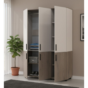 Skříň na oblečení Doros Thorn Cremona Cannolo/Kašmír 3 DTD tyč 135х51.6х200 (44900499)