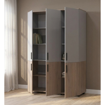 Skříň na oblečení Doros Thorn Cremona Cannolo/Šedá 3 DTD police 135x51.6x200 (44900504)
