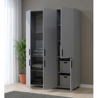 Skříň na oblečení Doros Thorn Šedá 3 DTD tyč 135x51.6x200 (44900487)