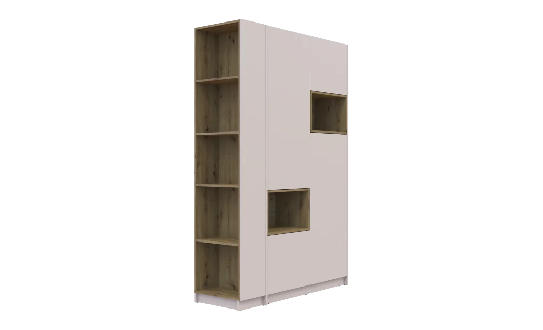 Šatní skříň s výklenkem a regálem Doros Dale Kašmír/Dub Artisan 2 dveře 143,2×52×220 (44900336)