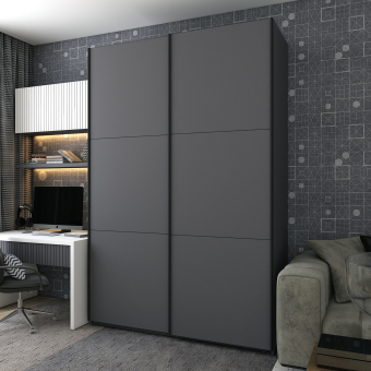 Šatní skříň s posuvnými dveřmi Doros G-Caiser Antracit / Antracit 2 dveře  / 3 části 160x60x240 (42005412)