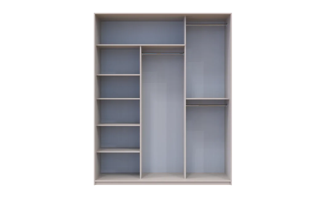 Šatní skříň s posuvnými dveřmi Doros City Light Kašmír 2 dveře / 1 zrcadlo 180×60×225 (80736371)
